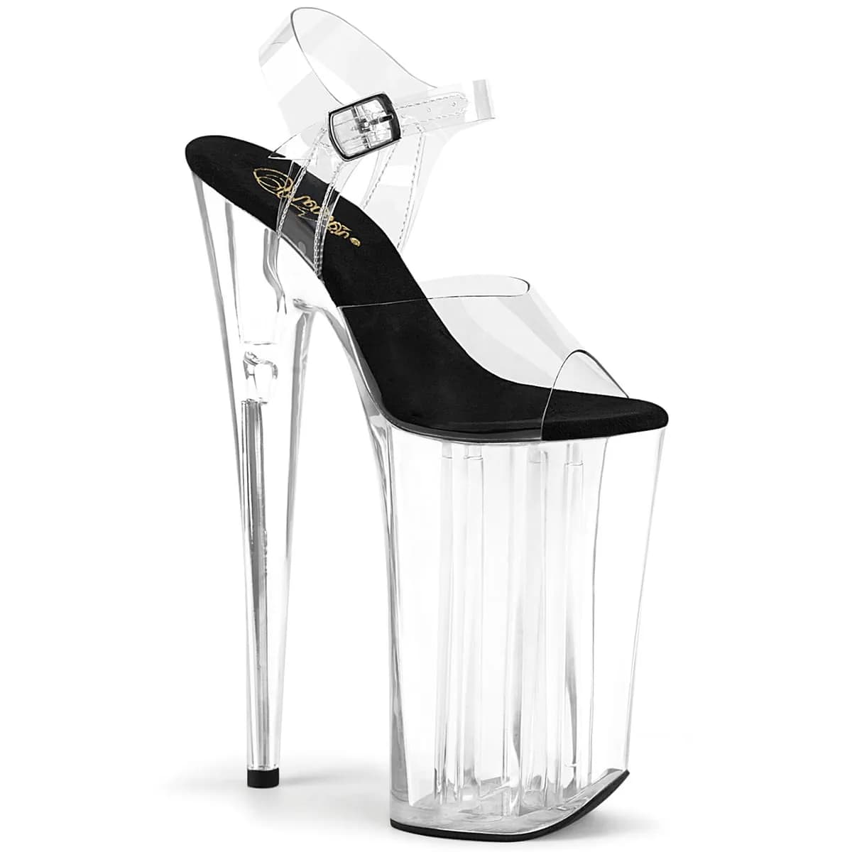 Pleaser BEYOND-008 Damen Sandale Transparent Schwarz  EU 40