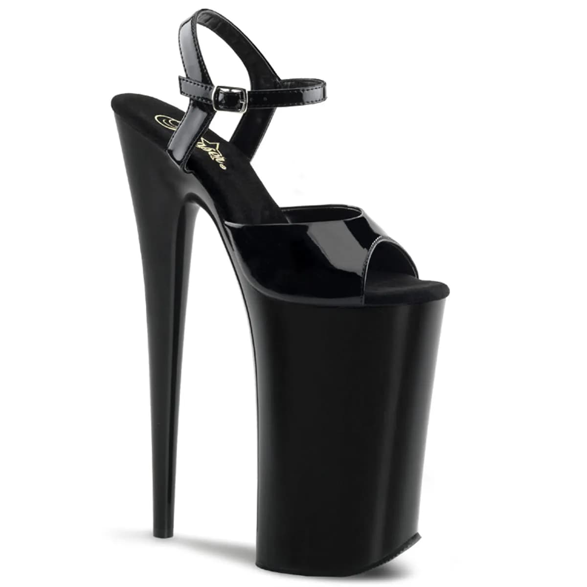 Pleaser BEYOND-009 Damen Sandale Schwarz Glanz EU 35