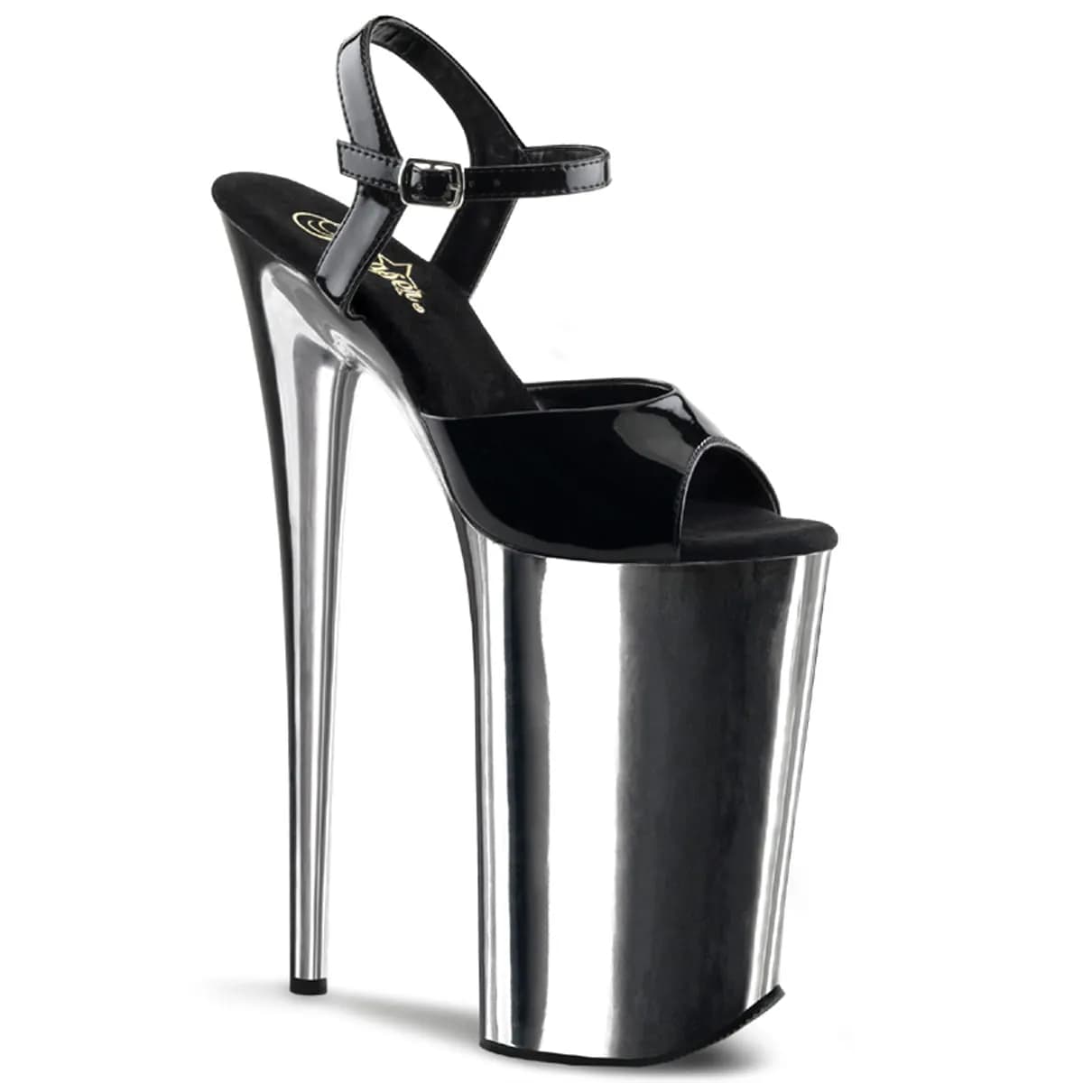 Pleaser BEYOND-009 Damen Sandale Schwarz Silber EU 42
