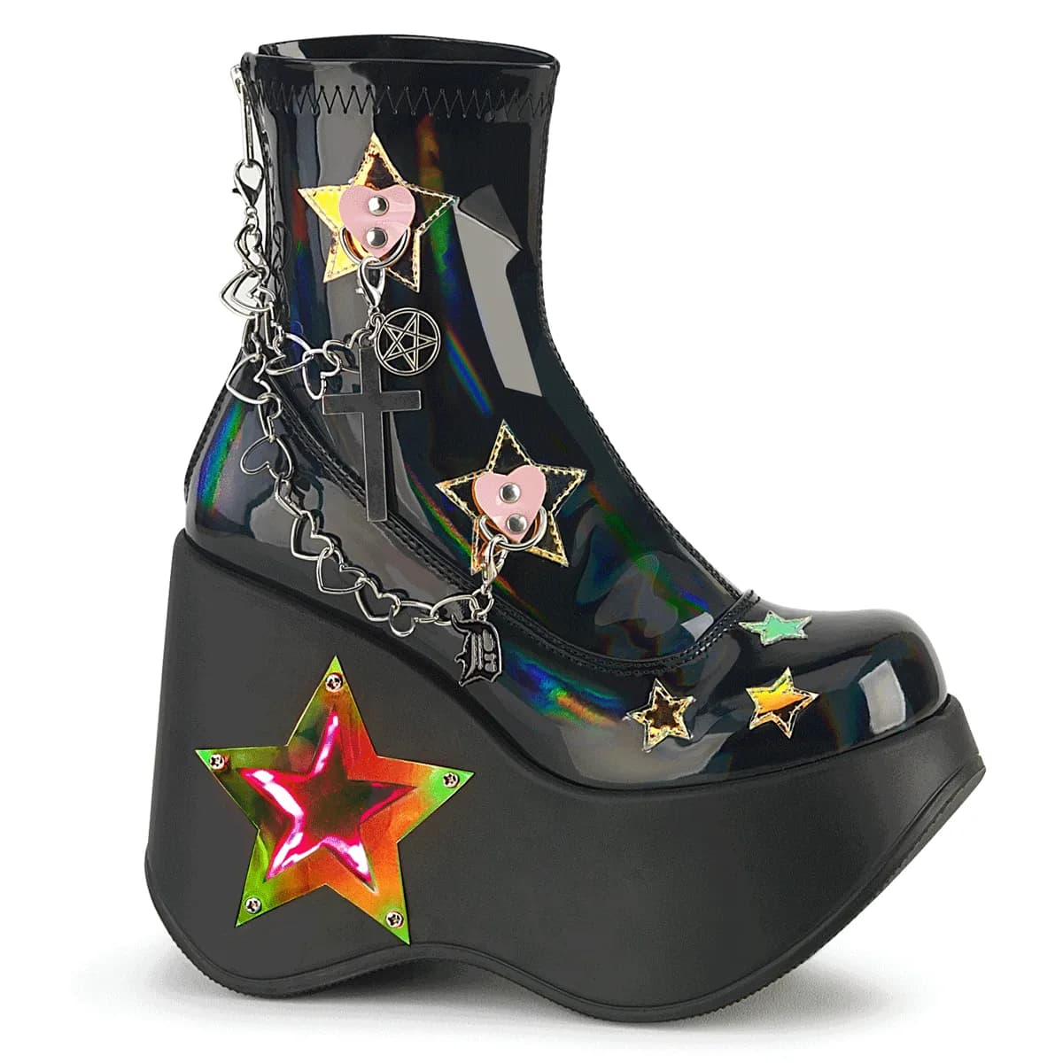 DemoniaCult BLAZE-108 Damen LED Plateau Stiefelette EU 39