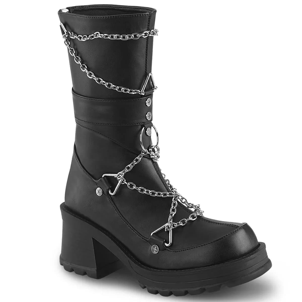 DemoniaCult BRATTY-120 Damen Stiefel Schwarz  EU 39