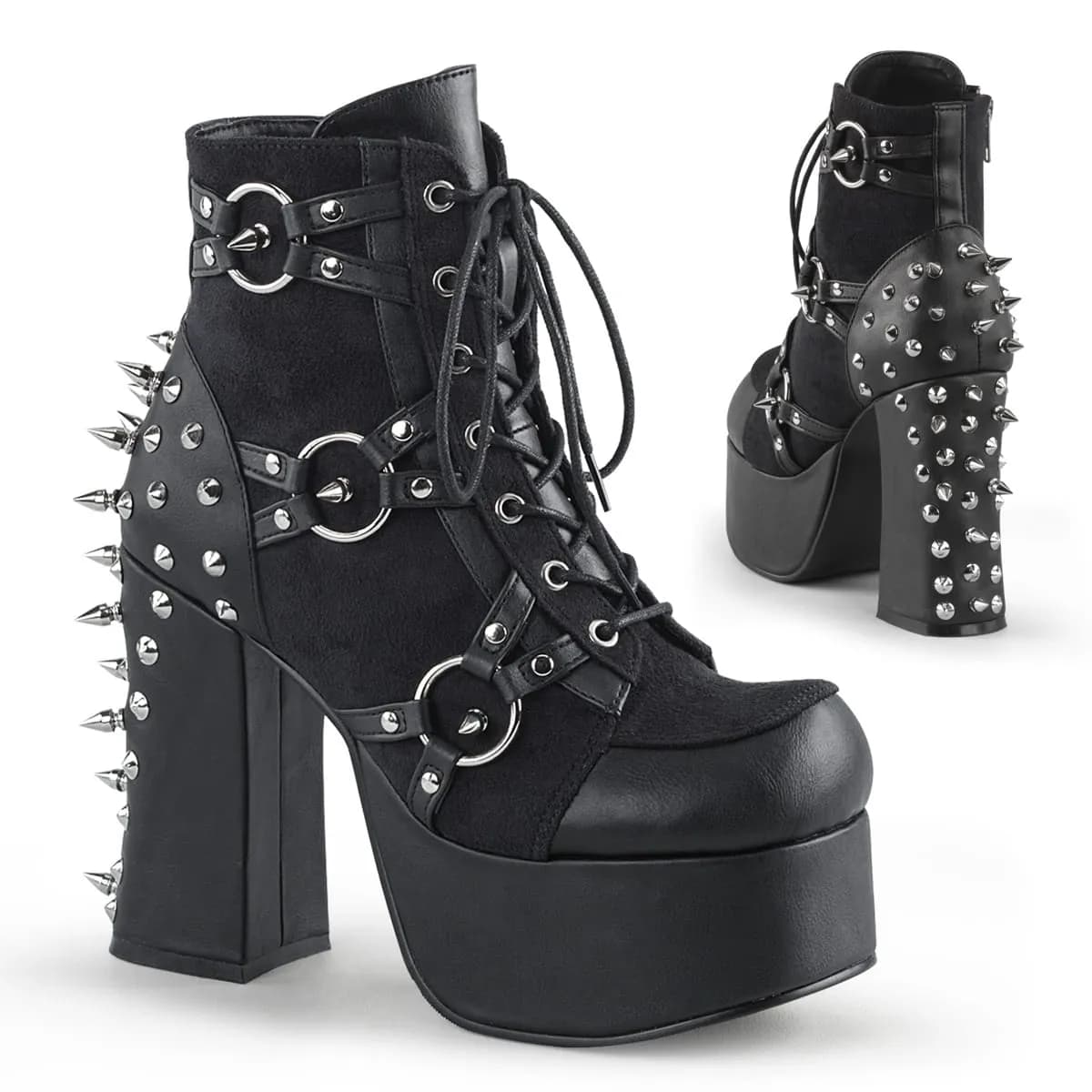 DemoniaCult CHARADE-100 Damen Stiefelette Schwarz  EU 42