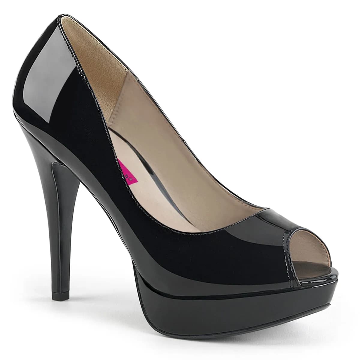Pleaser Pink Label CHLOE-01 Unisex Pumps Schwarz Lack EU 45