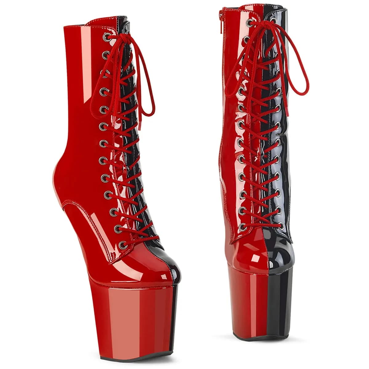 Pleaser CRAZE-1040TT Damen Stiefelette Rot Schwarz EU 44