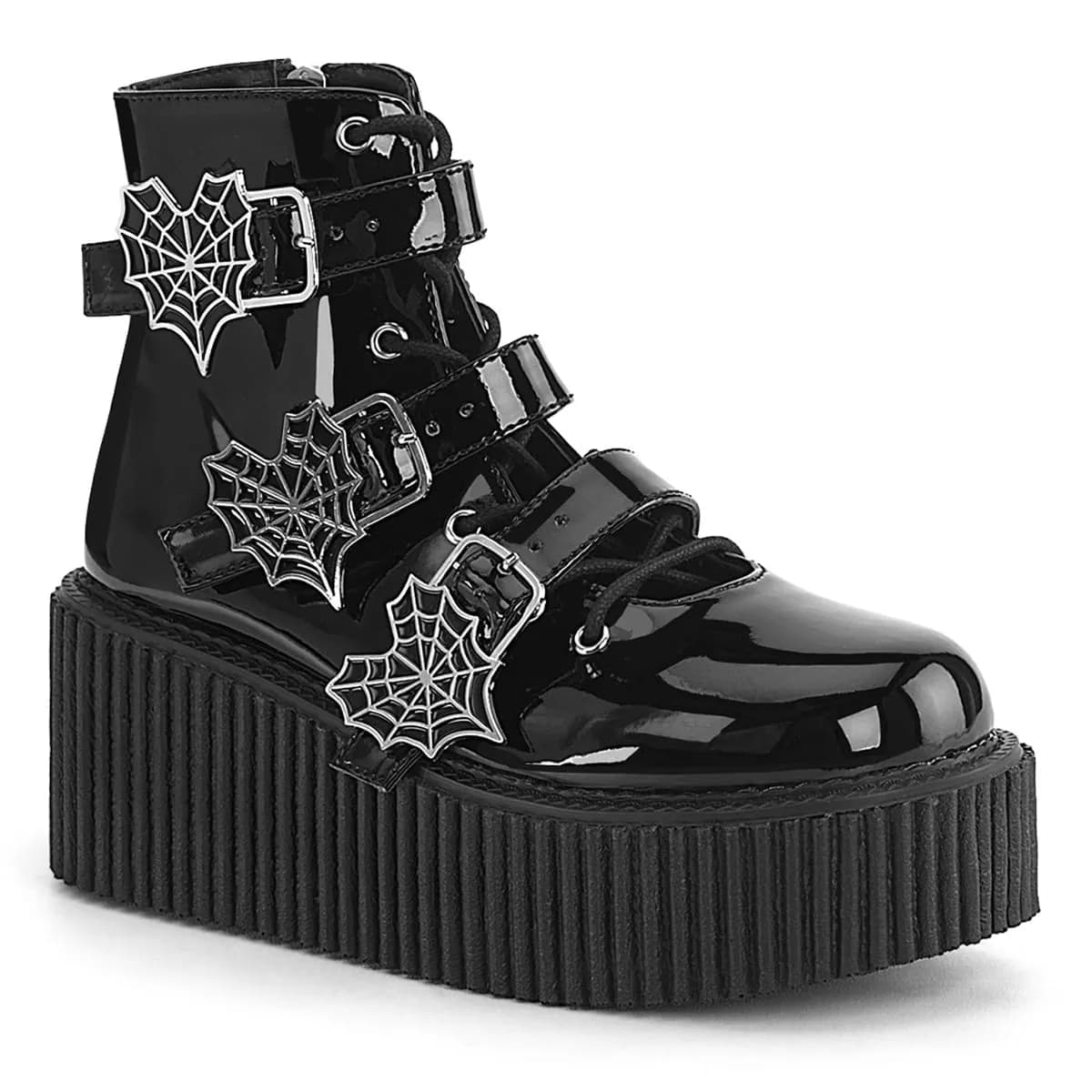 DemoniaCult CREEPER-260 Damen Creeper Schwarz Lack EU 36