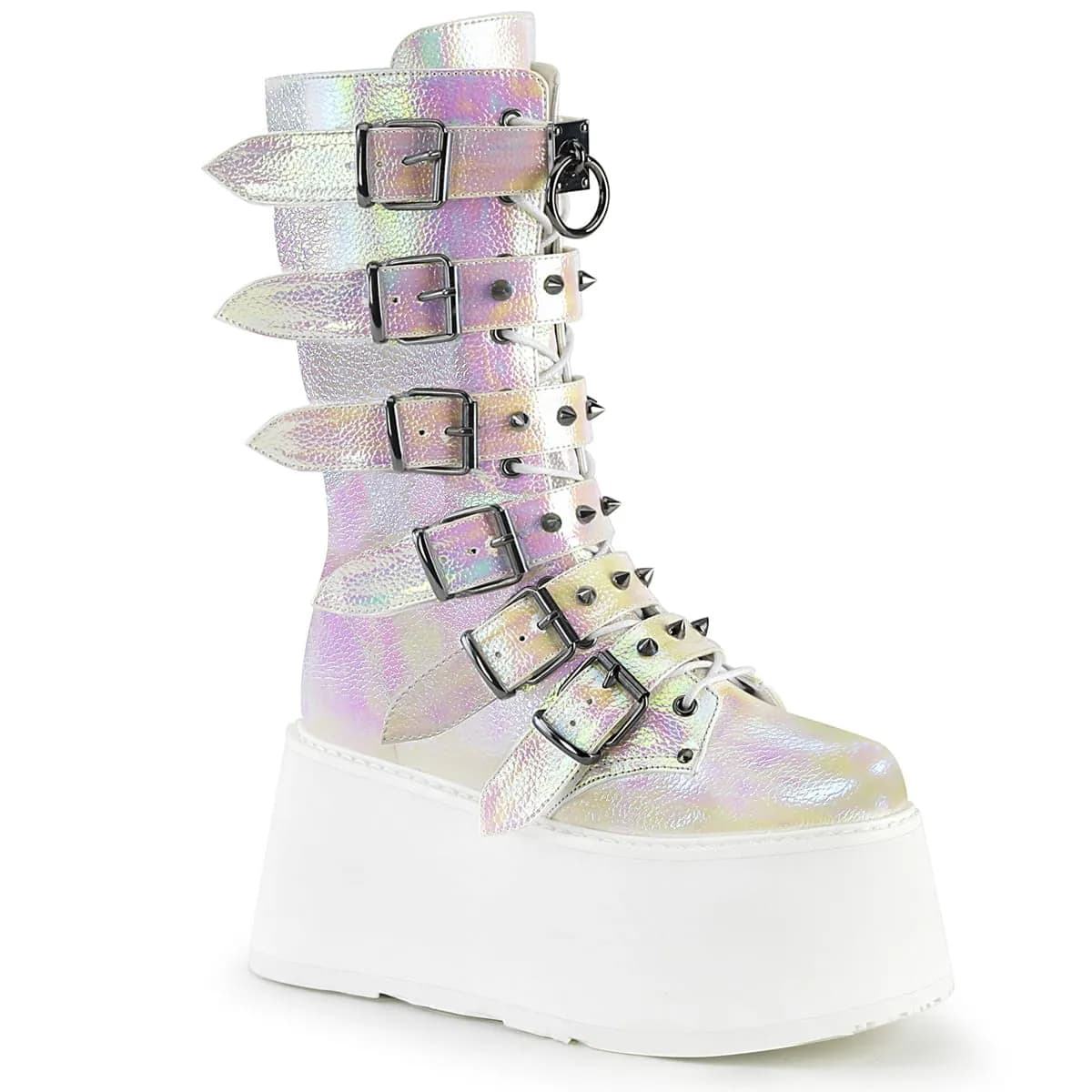 DemoniaCult DAMNED-225 Damen Stiefel Weiß  EU 38