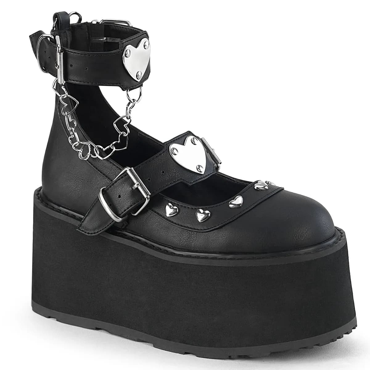 DemoniaCult DAMNED-56 Damen Sandale Schwarz  EU 37