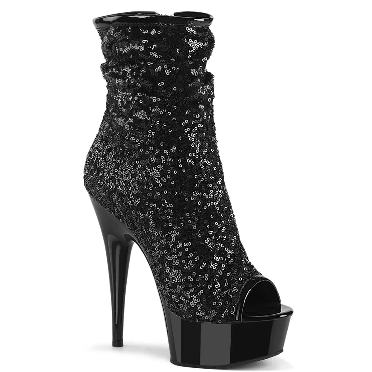 Pleaser DELIGHT-1008SQ Damen Stiefelette Schwarz  EU 38
