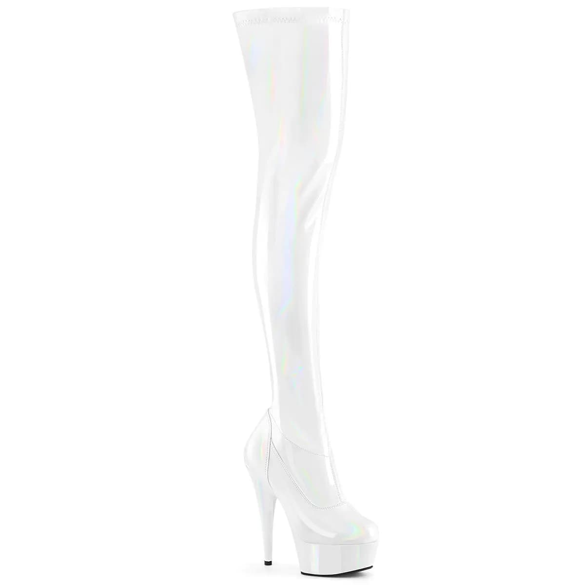 Pleaser DELIGHT-3000HWR Damen Stiefel Weiß  EU 44