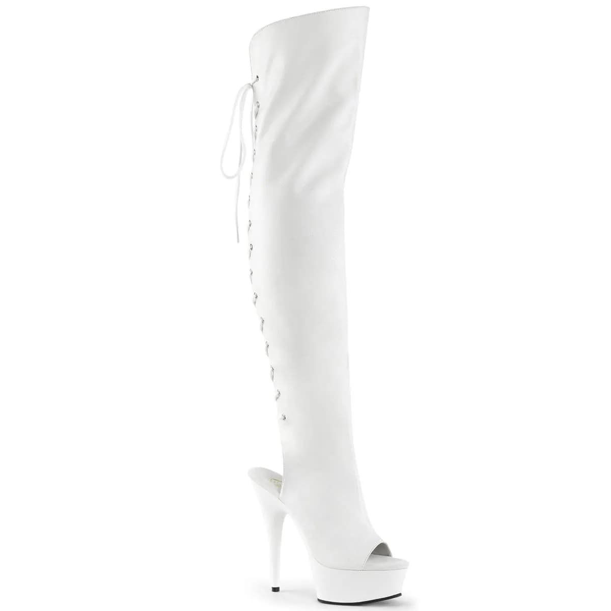 Pleaser DELIGHT-3019 Damen Stiefel Weiß  EU 36