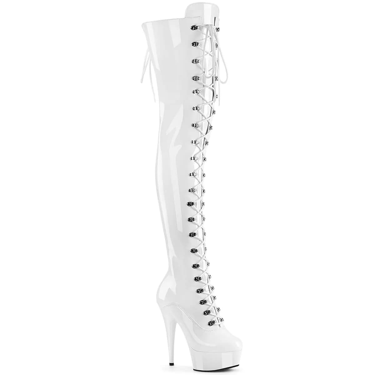 Pleaser DELIGHT-3022 Damen Stiefel Weiß  EU 41