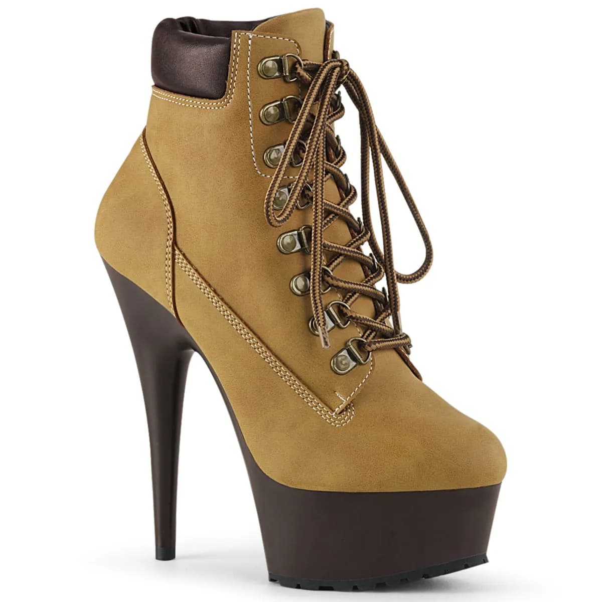 Pleaser DELIGHT-600TL-02 Damen Stiefelette Beige  EU 36