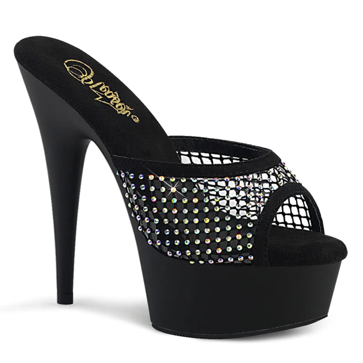 Pleaser DELIGHT-601-6RM Damen Slipper Schwarz  EU 38