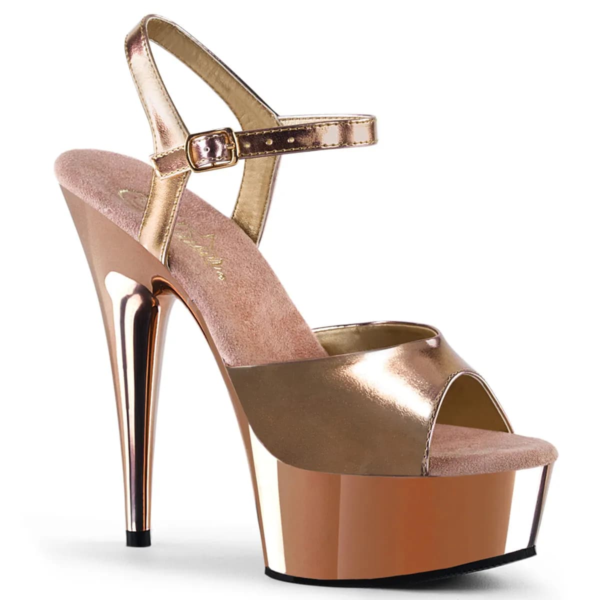Pleaser DELIGHT-609 Damen Sandale Roségold  EU 43