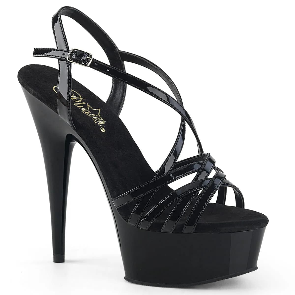 Pleaser DELIGHT-613 Damen Sandale Schwarz  EU 38