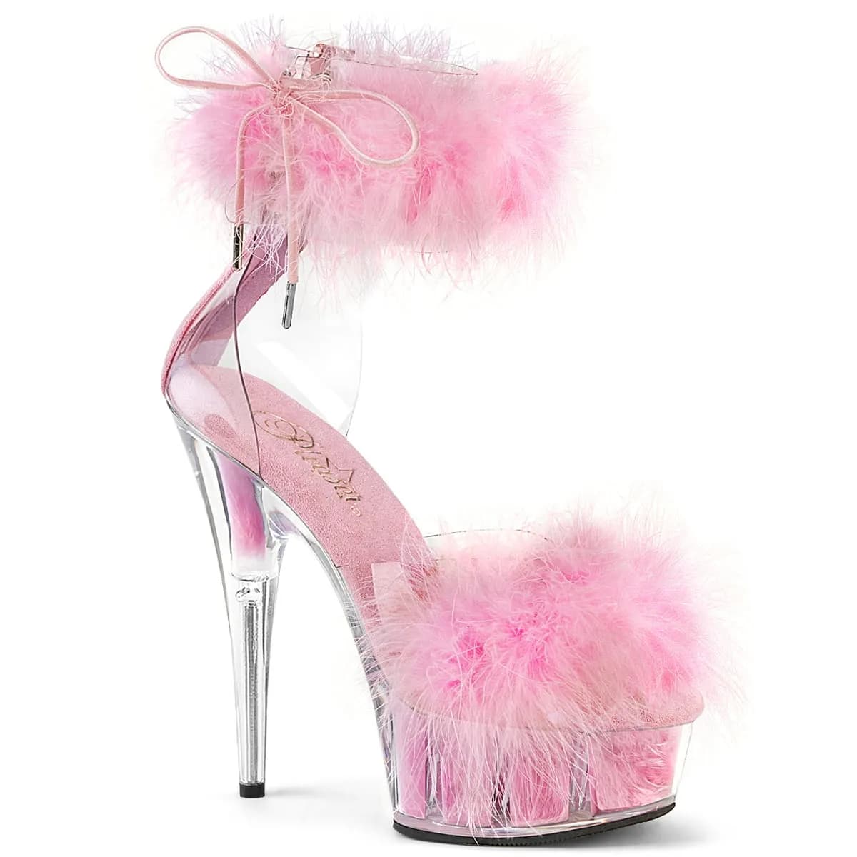Pleaser DELIGHT-624F Damen Sandale Transparent Rosa EU 38