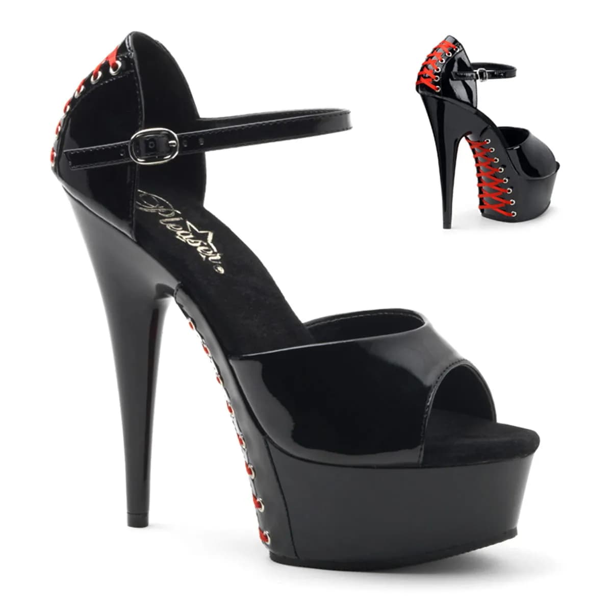 Pleaser DELIGHT-660FH Damen Sandale Schwarz  EU 41