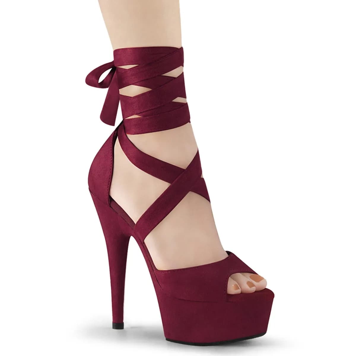 Pleaser DELIGHT-679 Damen Sandale Dunkelrot  EU 38