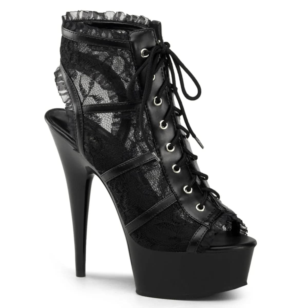 Pleaser DELIGHT-696LC Damen Stiefelette Schwarz  EU 41