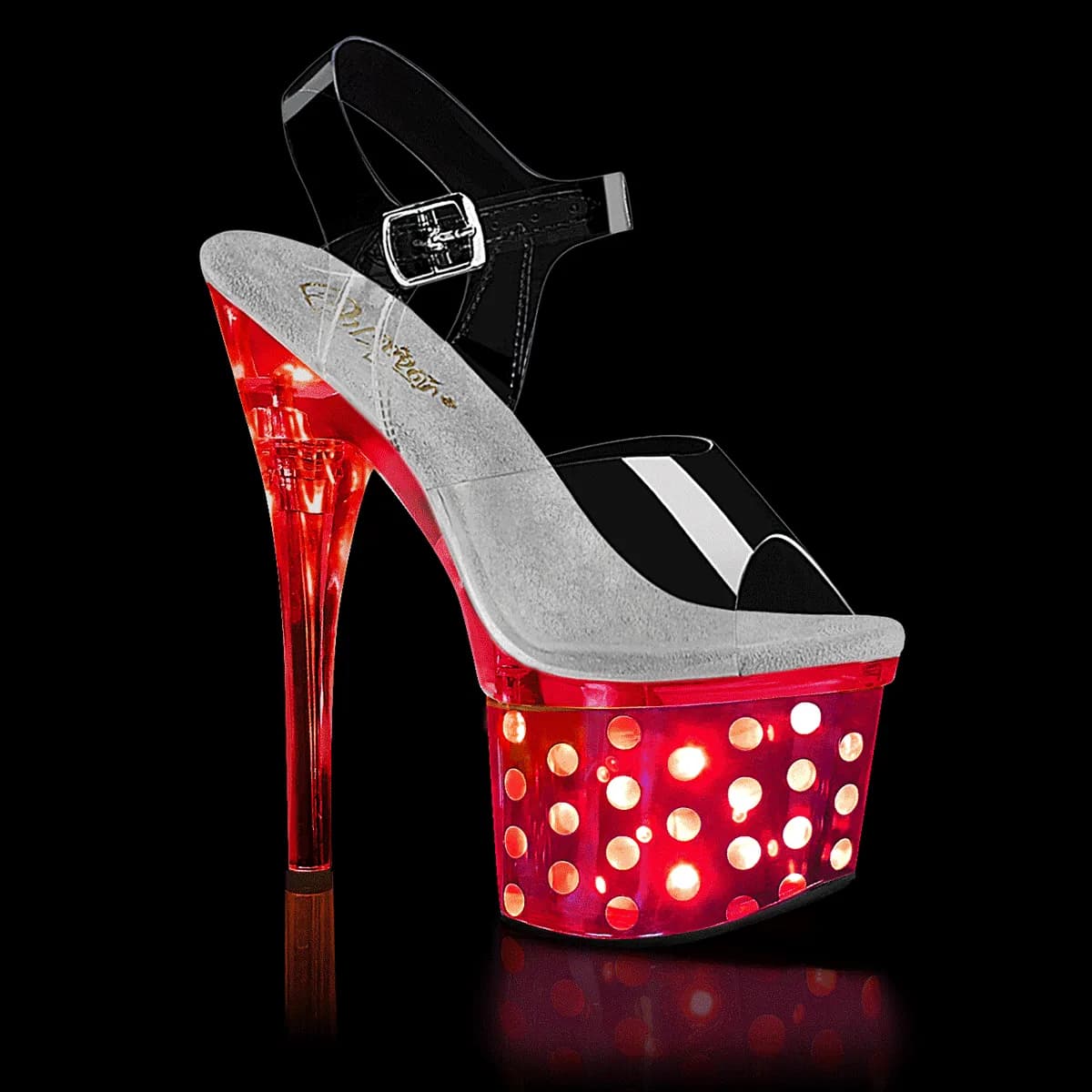 Pleaser DISCOLITE-708DOTS Damen Sandale Transparent  EU 36