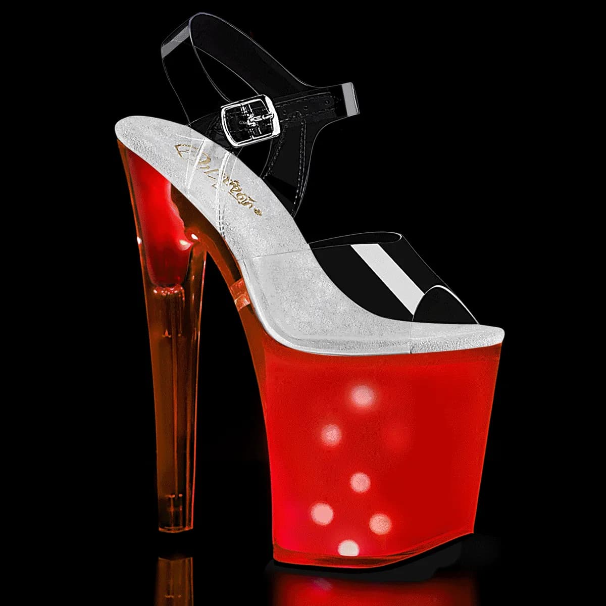 Pleaser DISCOLITE-808 Damen Sandale Transparent  EU 35