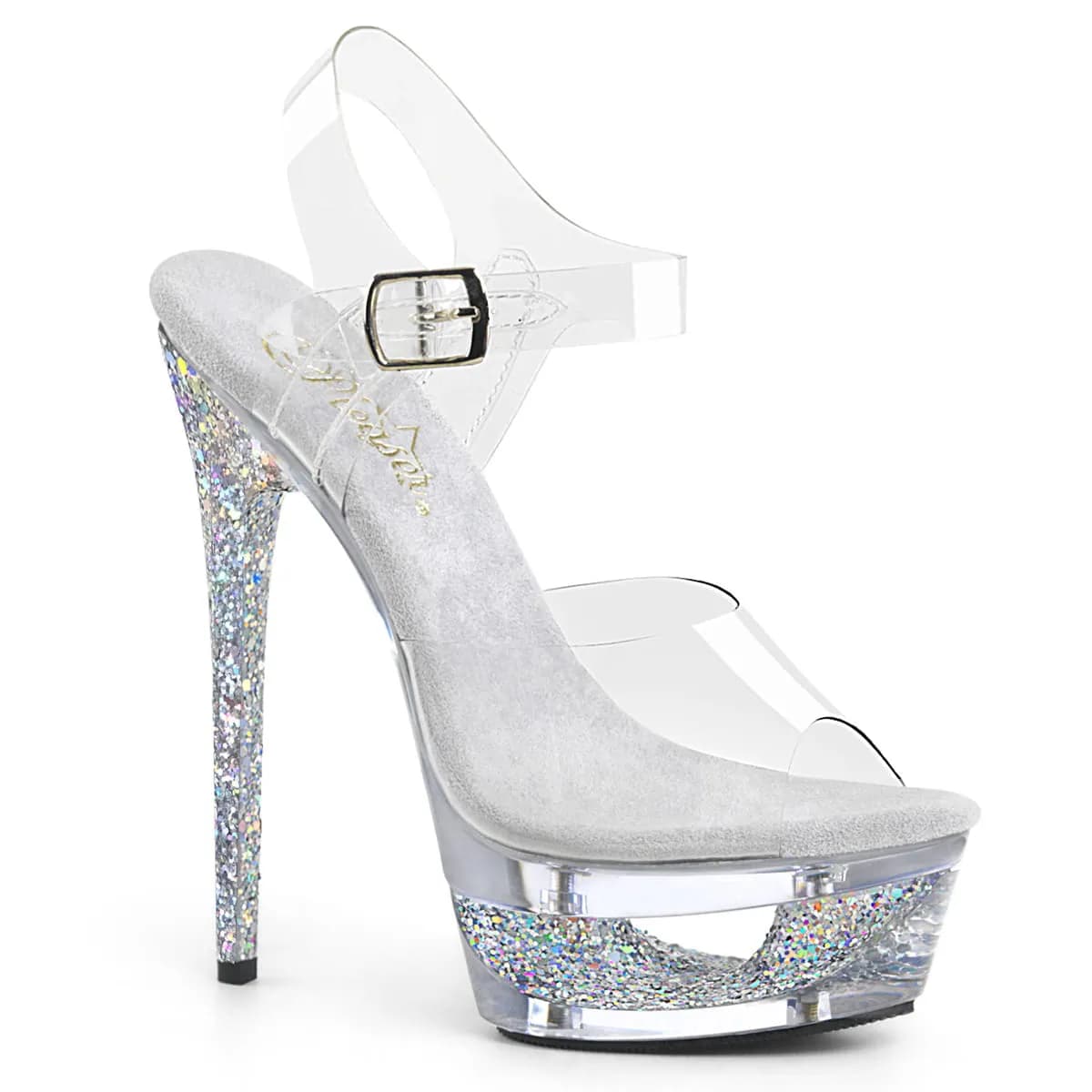 Pleaser ECLIPSE-608GT Damen Sandale Transparent  EU 35