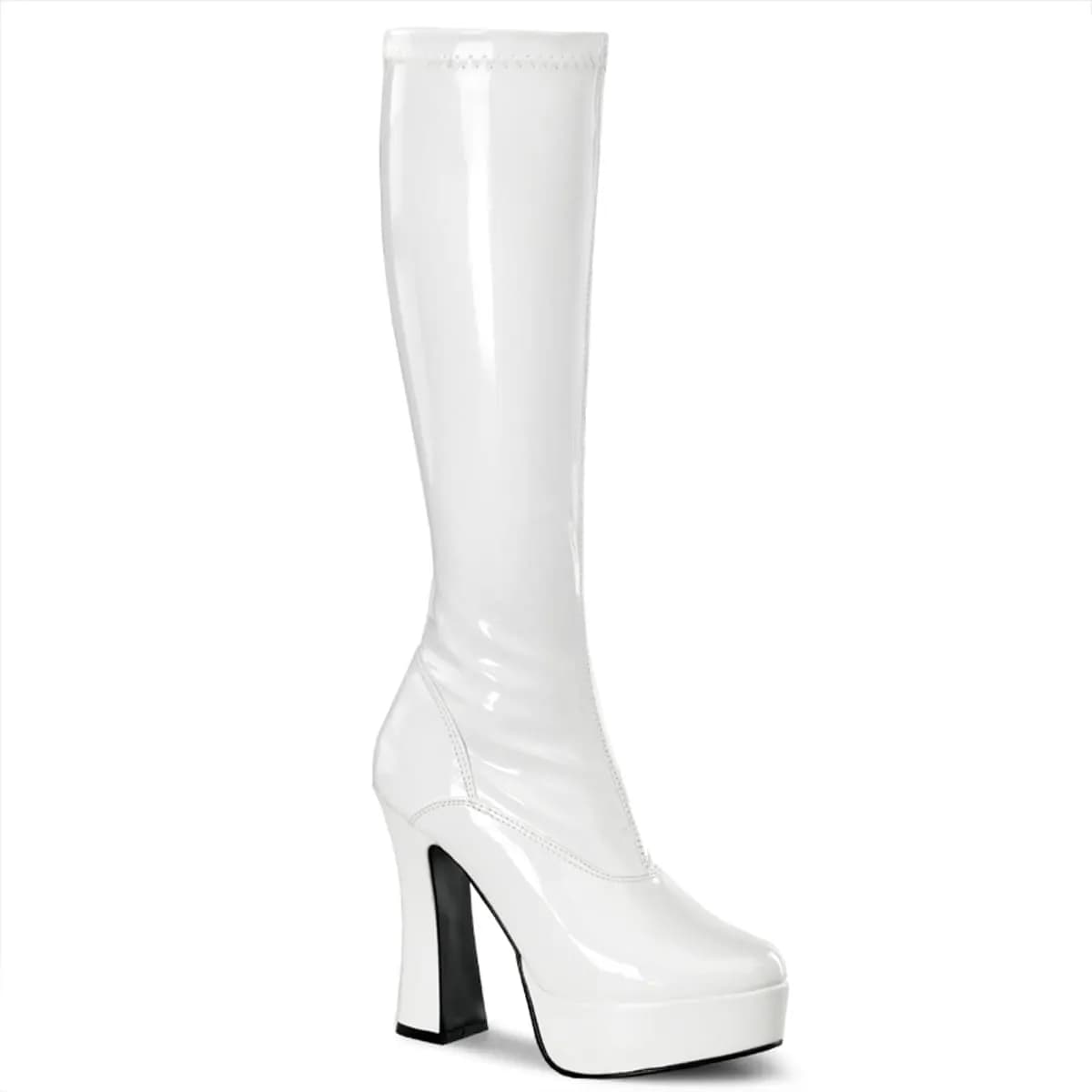 Pleaser ELECTRA-2000Z Damen Stiefel Weiß Lack EU 43