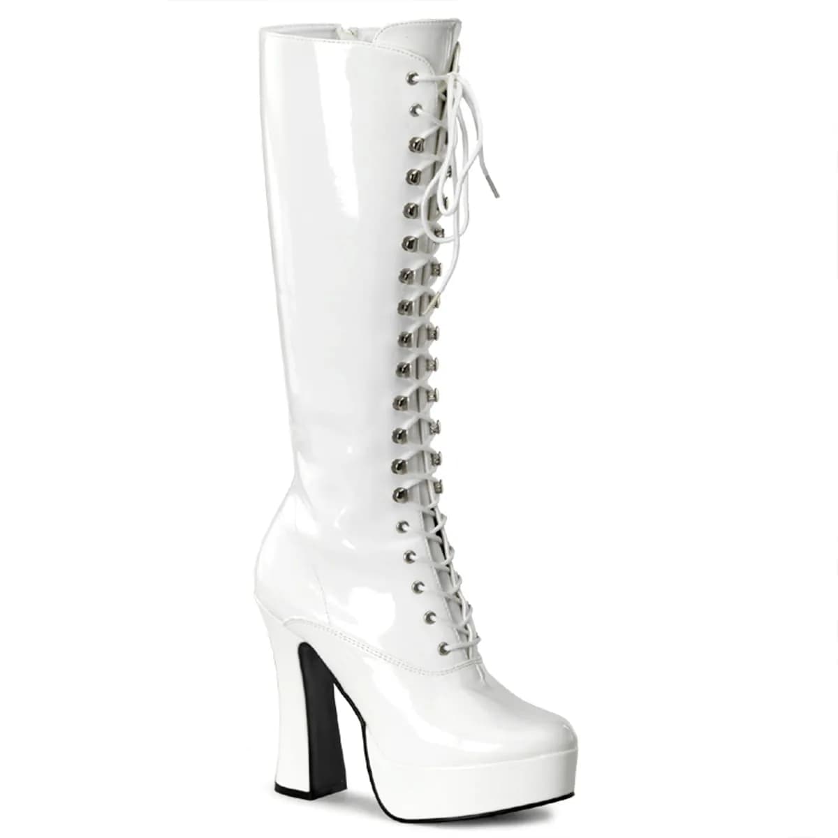 Pleaser ELECTRA-2020 Damen Stiefel Weiß Lack EU 40