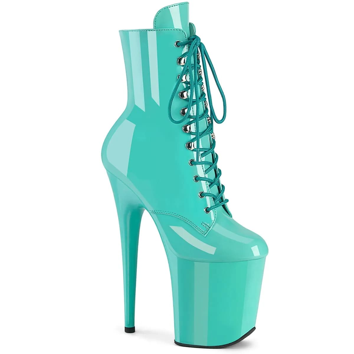 Pleaser FLAMINGO-1020 Damen Stiefelette Aqua Lack EU 41