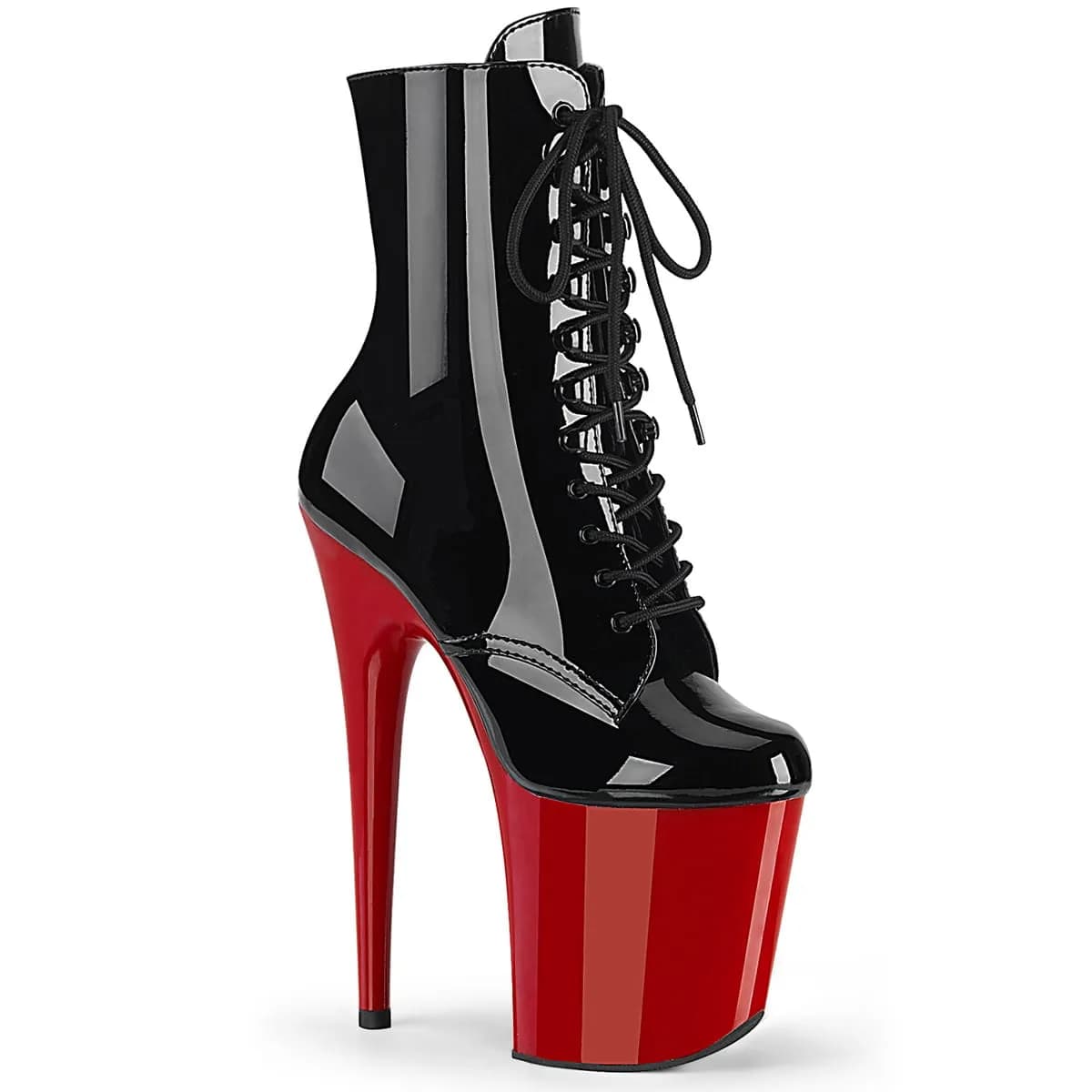 Pleaser FLAMINGO-1020 Damen Stiefelette Schwarz Rot EU 36