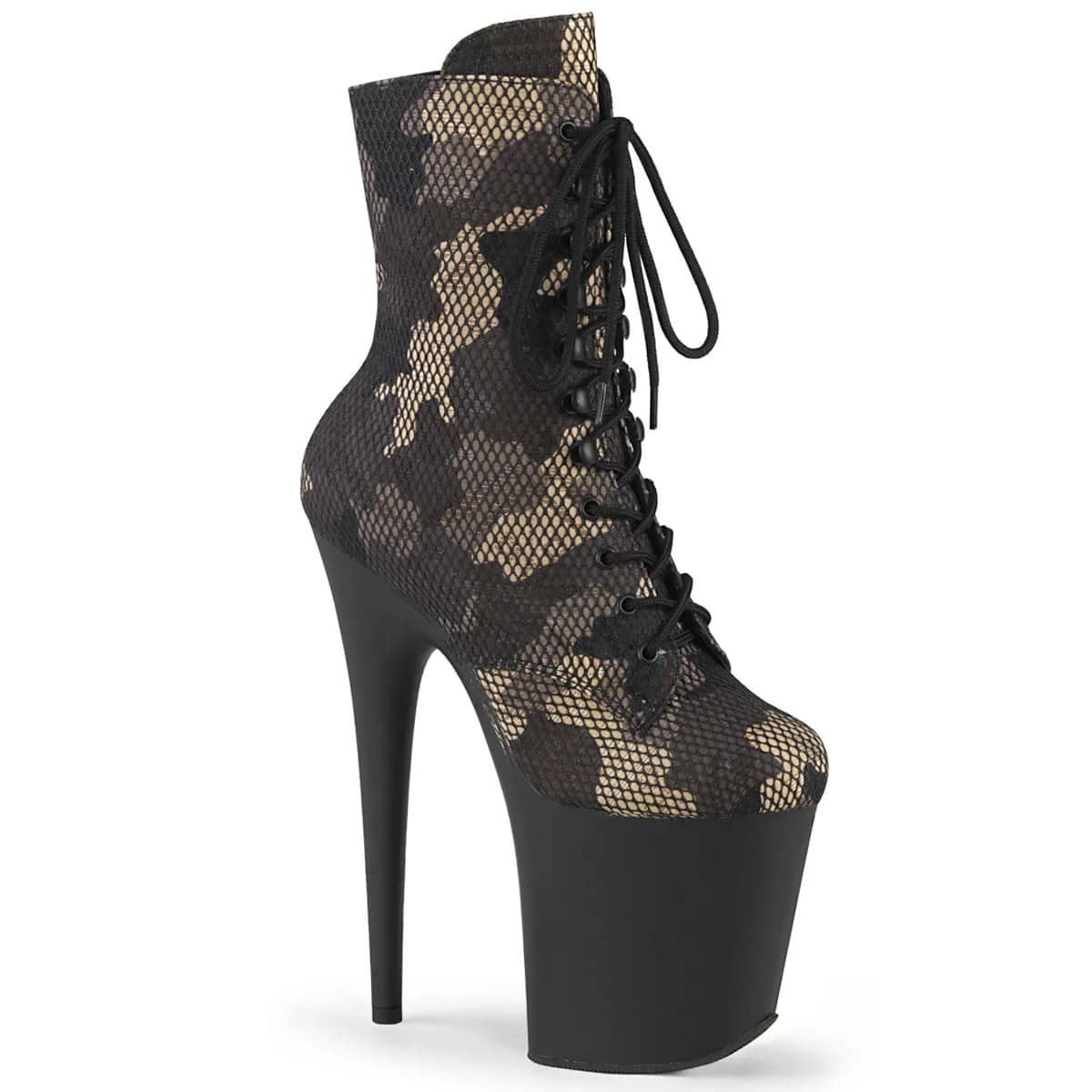 Pleaser FLAMINGO-1020CM Damen Stiefelette Grün Camouflage EU 37