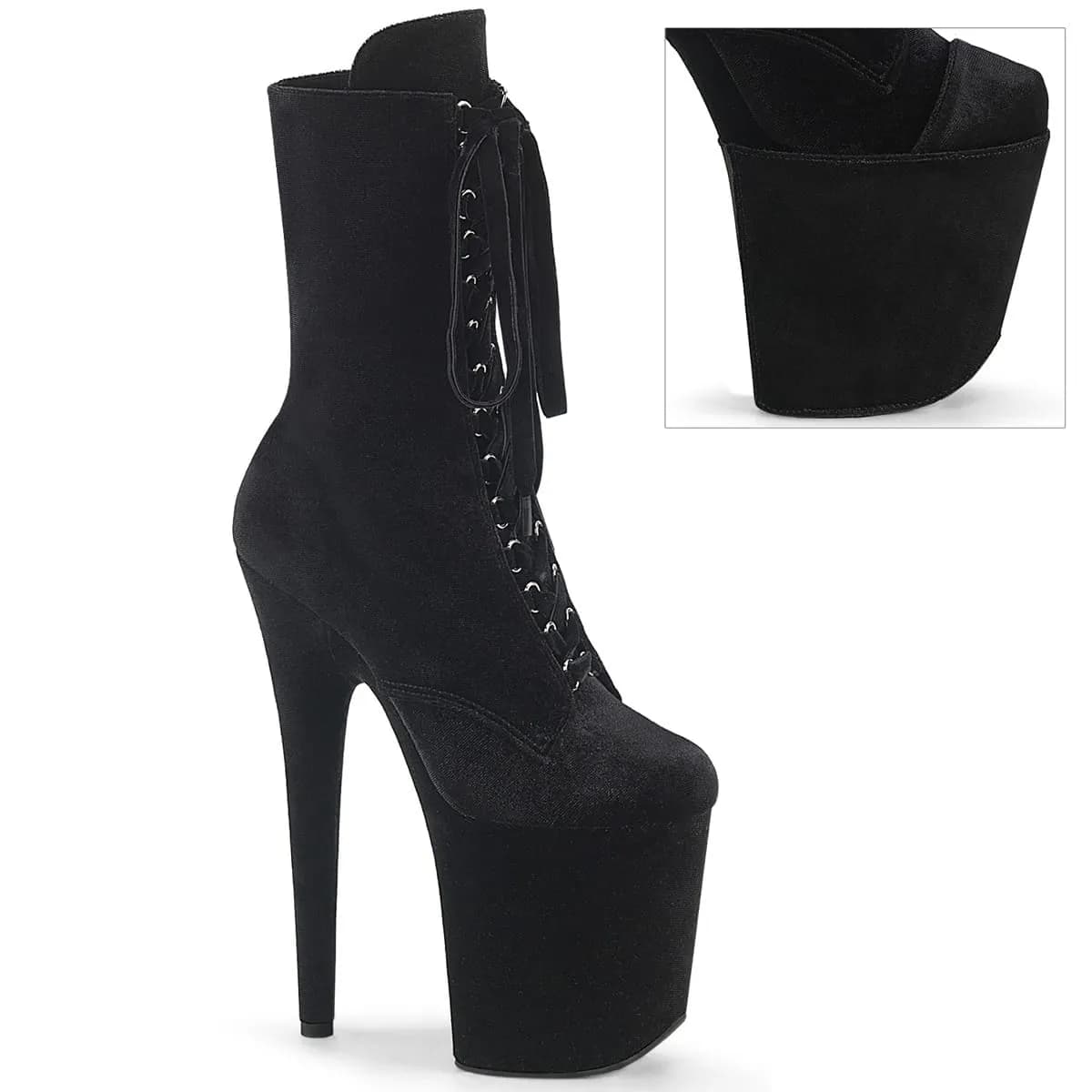 Pleaser FLAMINGO-1045VEL Damen Stiefelette Schwarz  EU 41