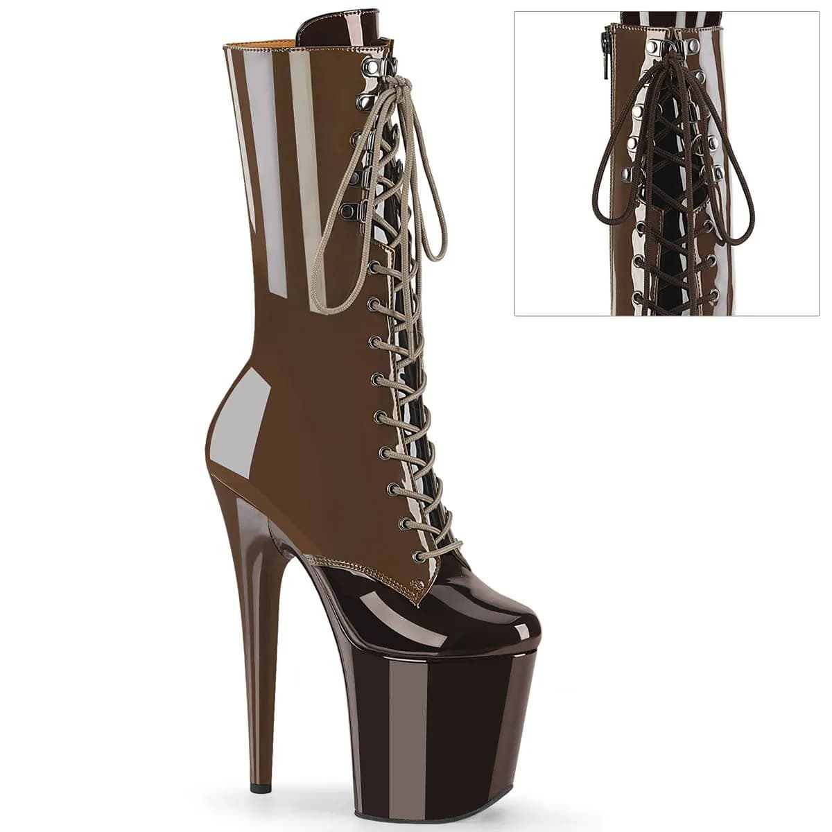 Pleaser FLAMINGO-1054DC Damen Stiefel Dunkelbraun  EU 36