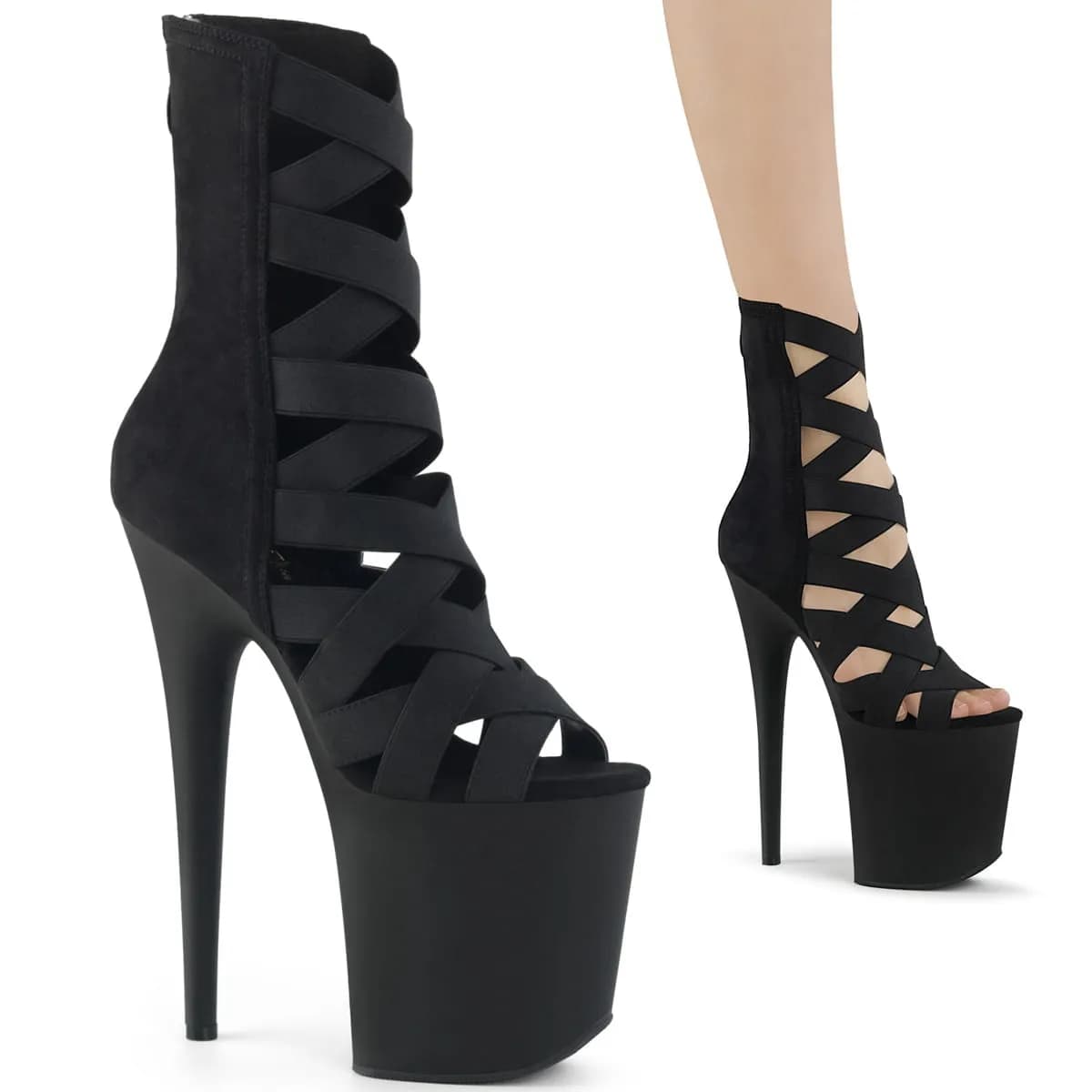 Pleaser FLAMINGO-800-24 Damen Sandale Schwarz  EU 41