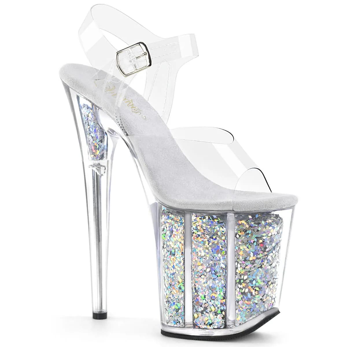 Pleaser FLAMINGO-808GF Damen Sandale Transparent  EU 39