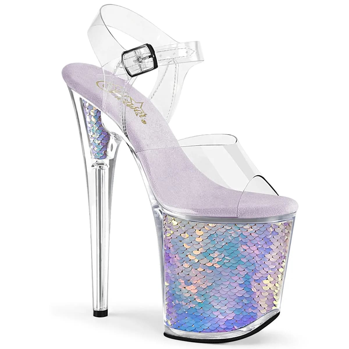 Pleaser FLAMINGO-808MC Damen Sandale Transparent  EU 37