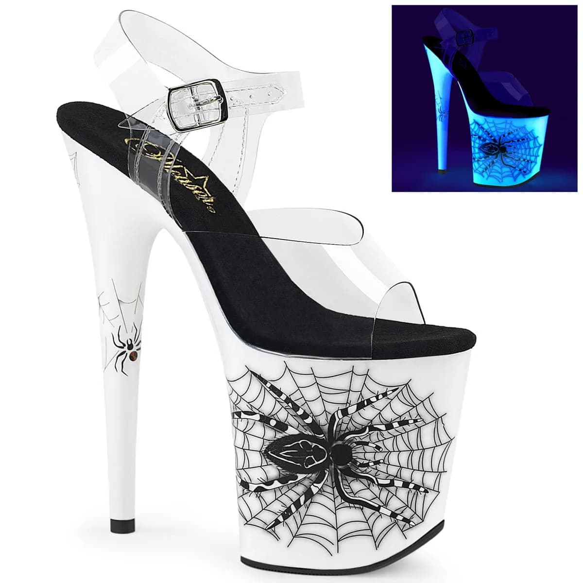 Pleaser FLAMINGO-808SW Damen Sandale Transparent  EU 35
