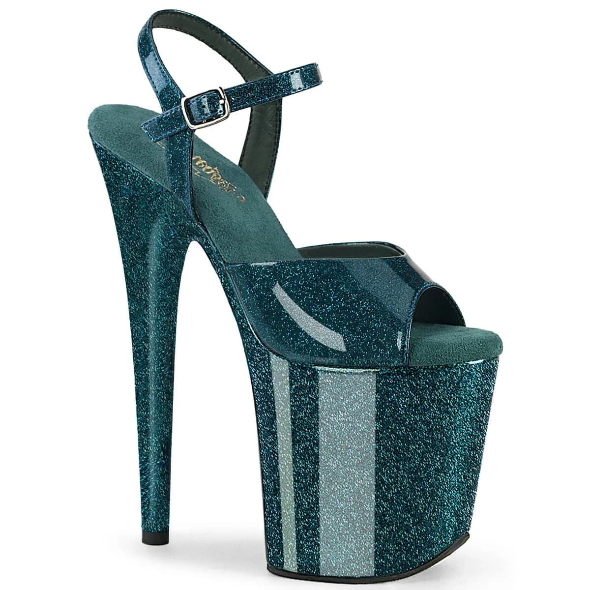 Pleaser FLAMINGO-809GP Damen Sandale Blau Lack EU 36