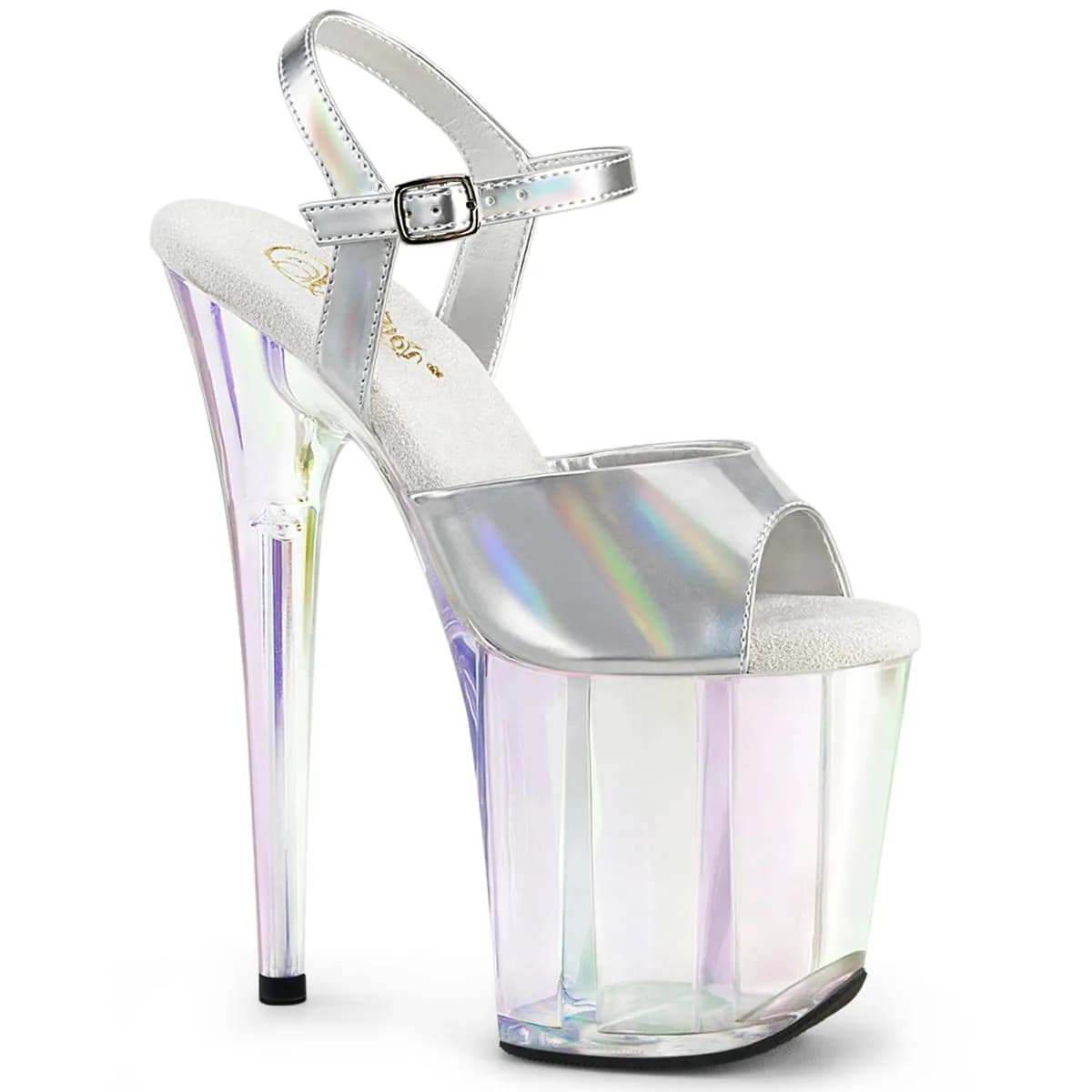 Pleaser FLAMINGO-809HT Damen Sandale Silber  EU 40
