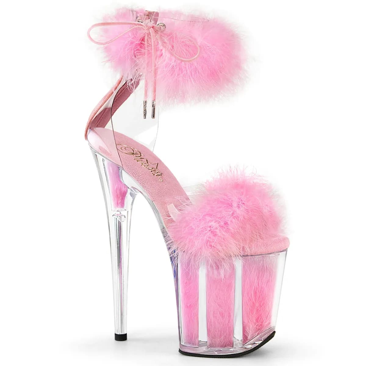 Pleaser FLAMINGO-824F Damen Sandale Transparent Rosa EU 40