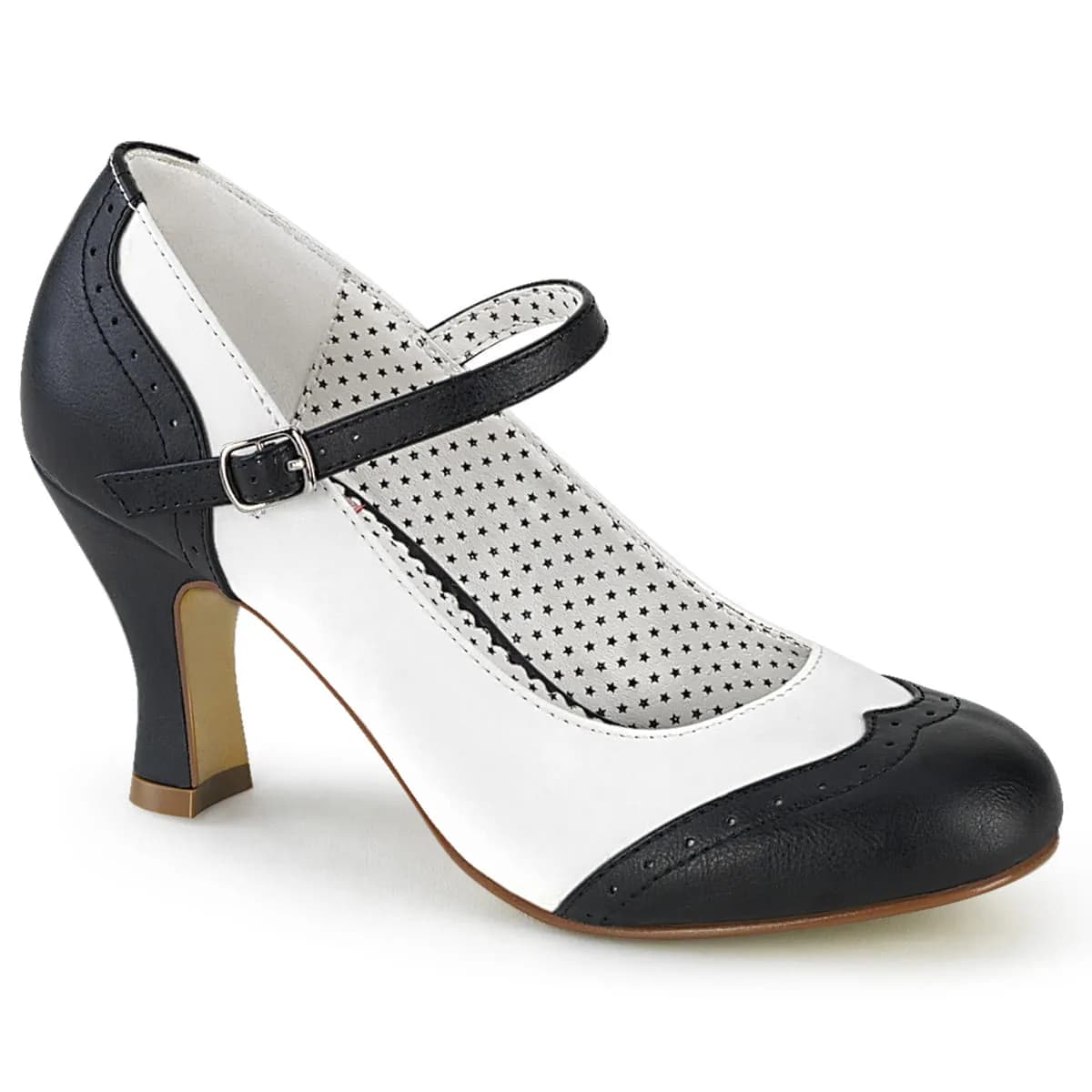 Pin Up Couture FLAPPER-25 Damen Pumps Schwarz Weiß EU 38