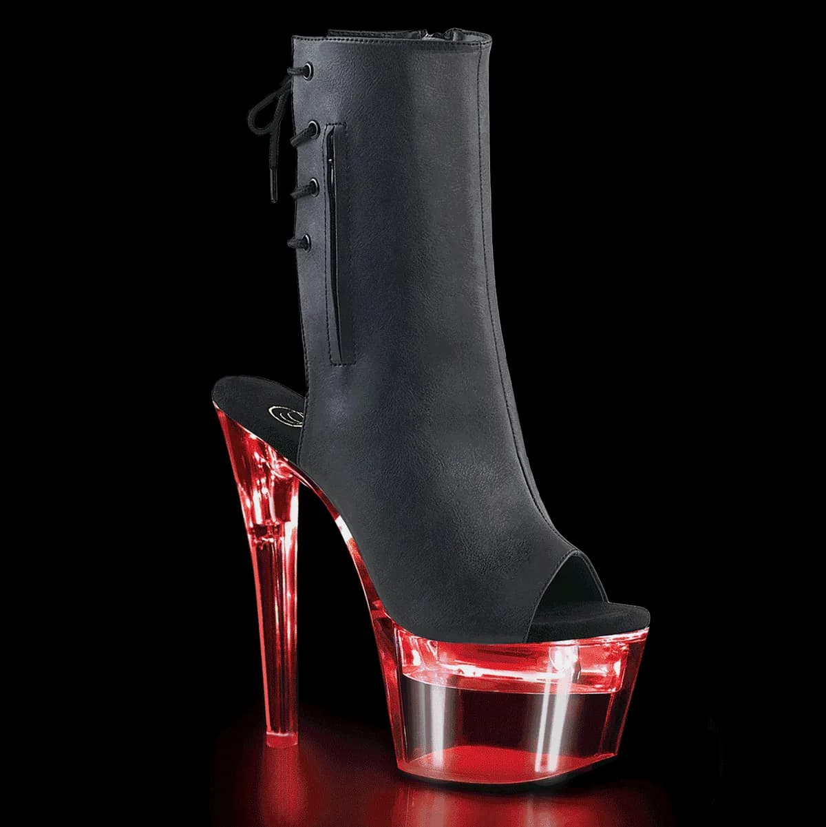 Pleaser FLASHDANCE-1018-7 Damen Stiefelette Schwarz Matt EU 38