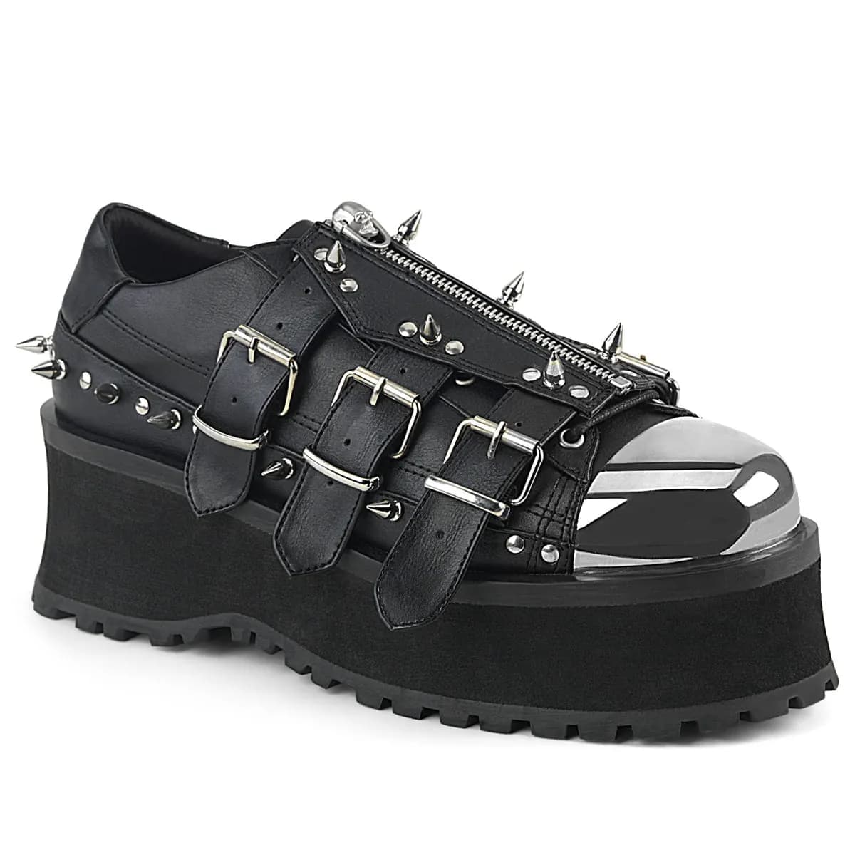 DemoniaCult GRAVEDIGGER-03 Unisex Halbschuh Schwarz  EU 45