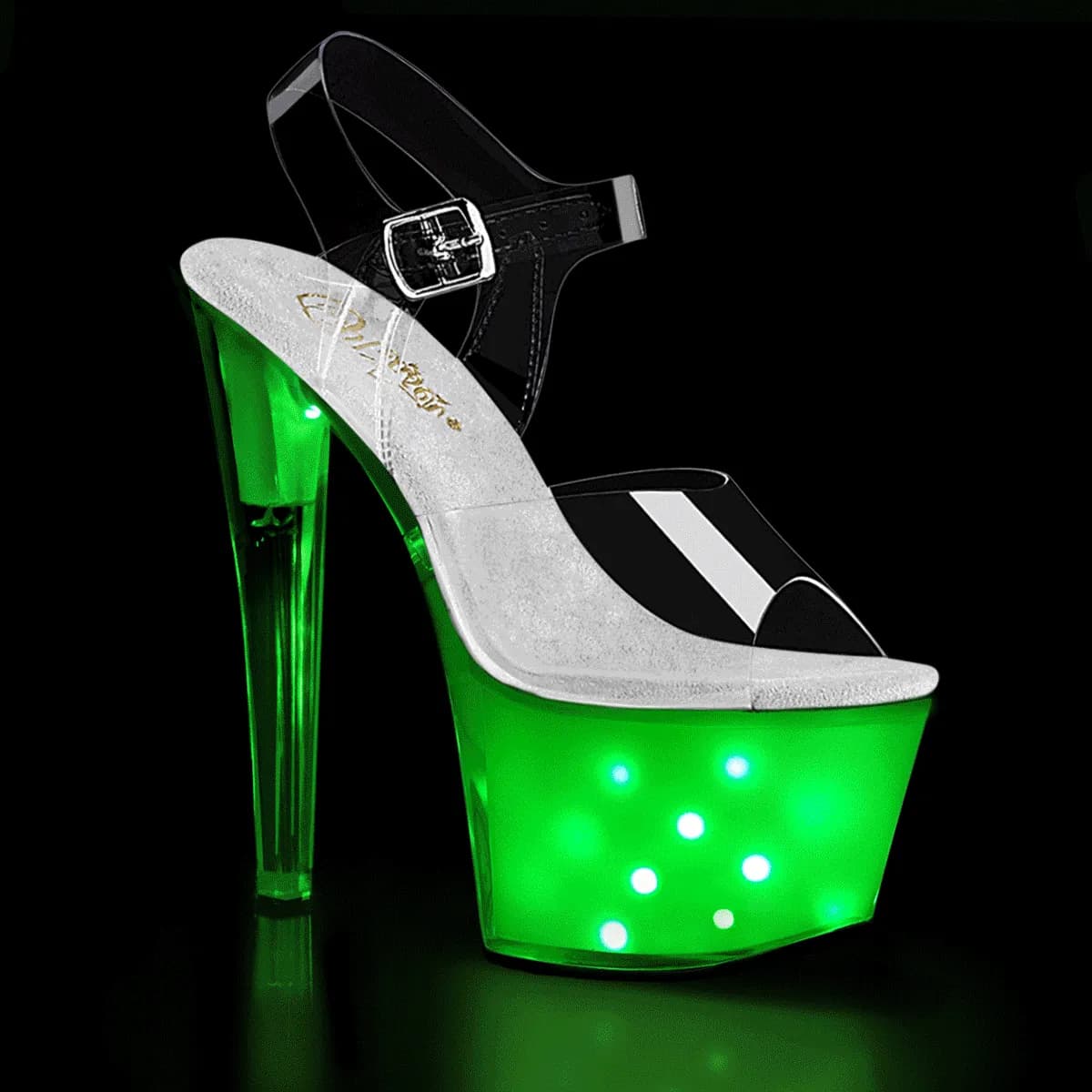 Pleaser ILLUMINATOR-708 Damen Sandale Transparent  EU 35