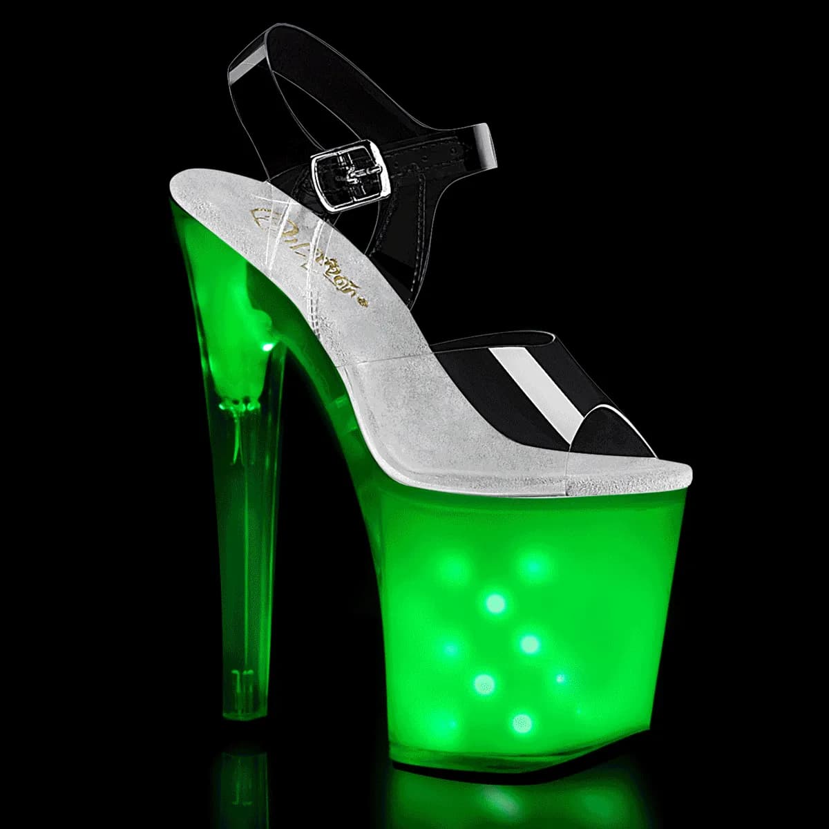 Pleaser ILLUMINATOR-808 Damen Sandale Transparent  EU 36