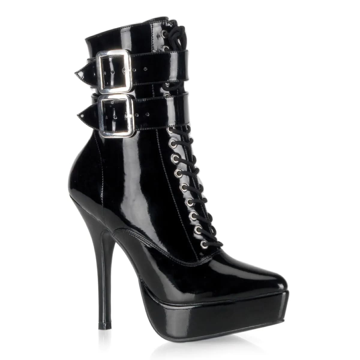 Devious INDULGE-1026 Damen Stiefelette Schwarz Lack EU 40