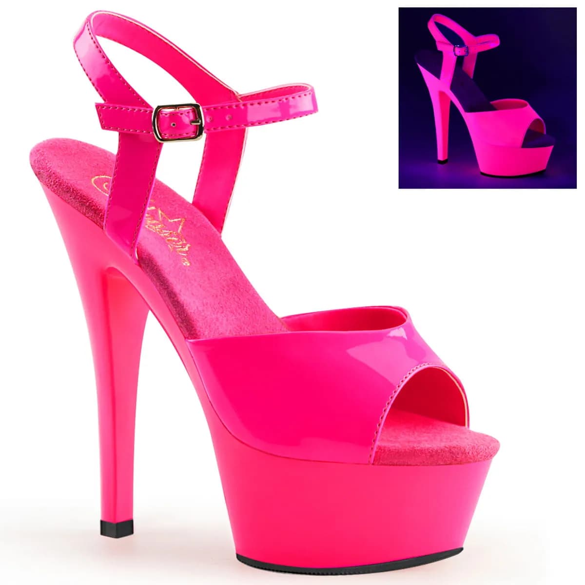 Pleaser KISS-209UV Damen Sandale Pink  EU 42