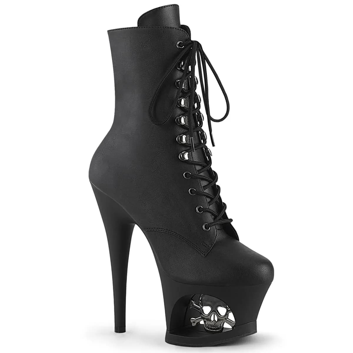 Pleaser MOON-1020SK Damen Stiefelette Schwarz Matt EU 38