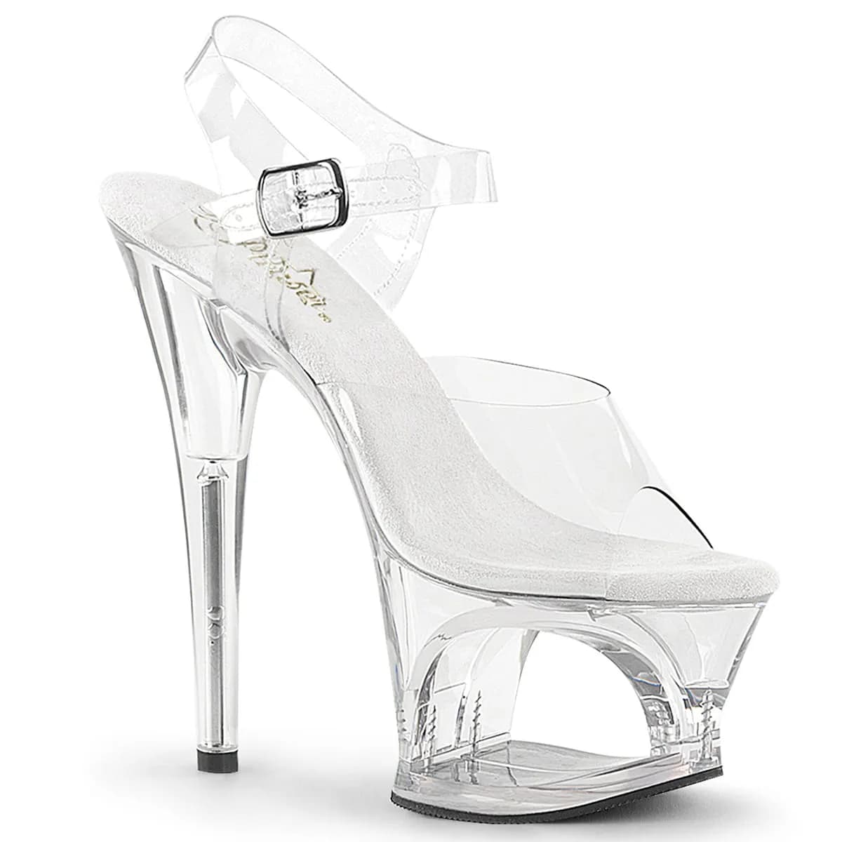 Pleaser MOON-708 Damen Sandale Transparent EU 40