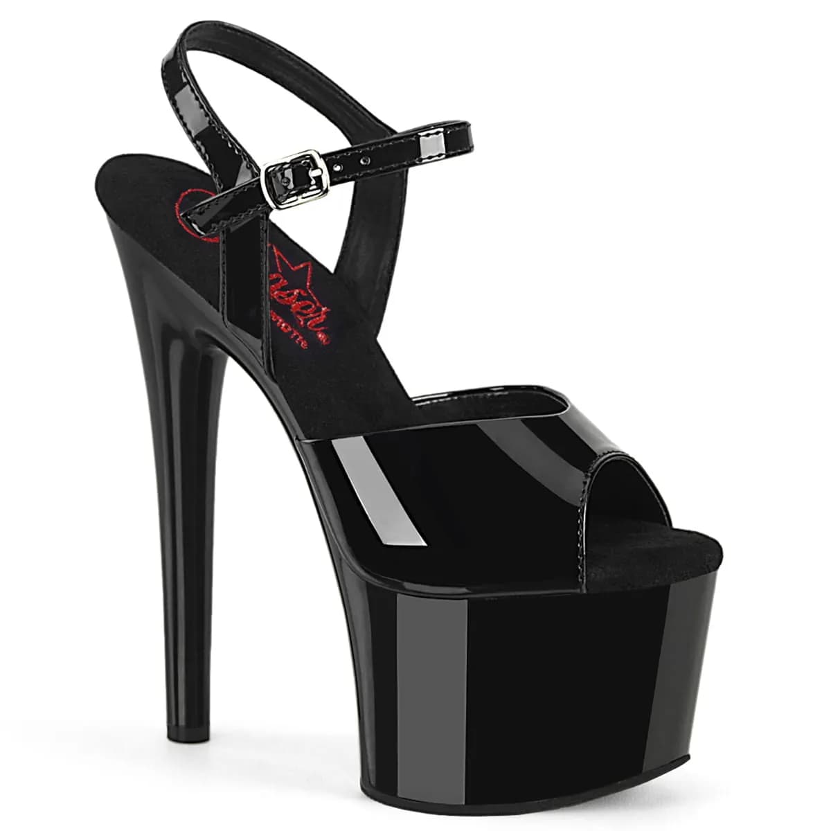 Pleaser PASSION-709 Damen Sandale Schwarz Glanz EU 38